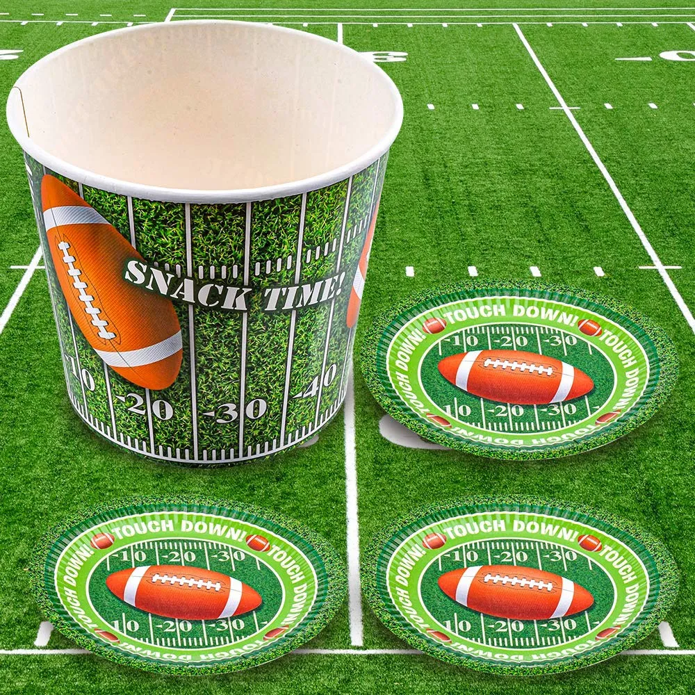 16 Pcs Football Paper Bucket & 32 Pcs Snake Plates
