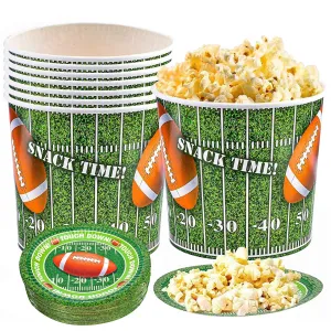 16 Pcs Football Paper Bucket & 32 Pcs Snake Plates