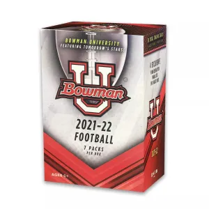 2021-22 Topps Football Bowman University Trading Card Blaster Box