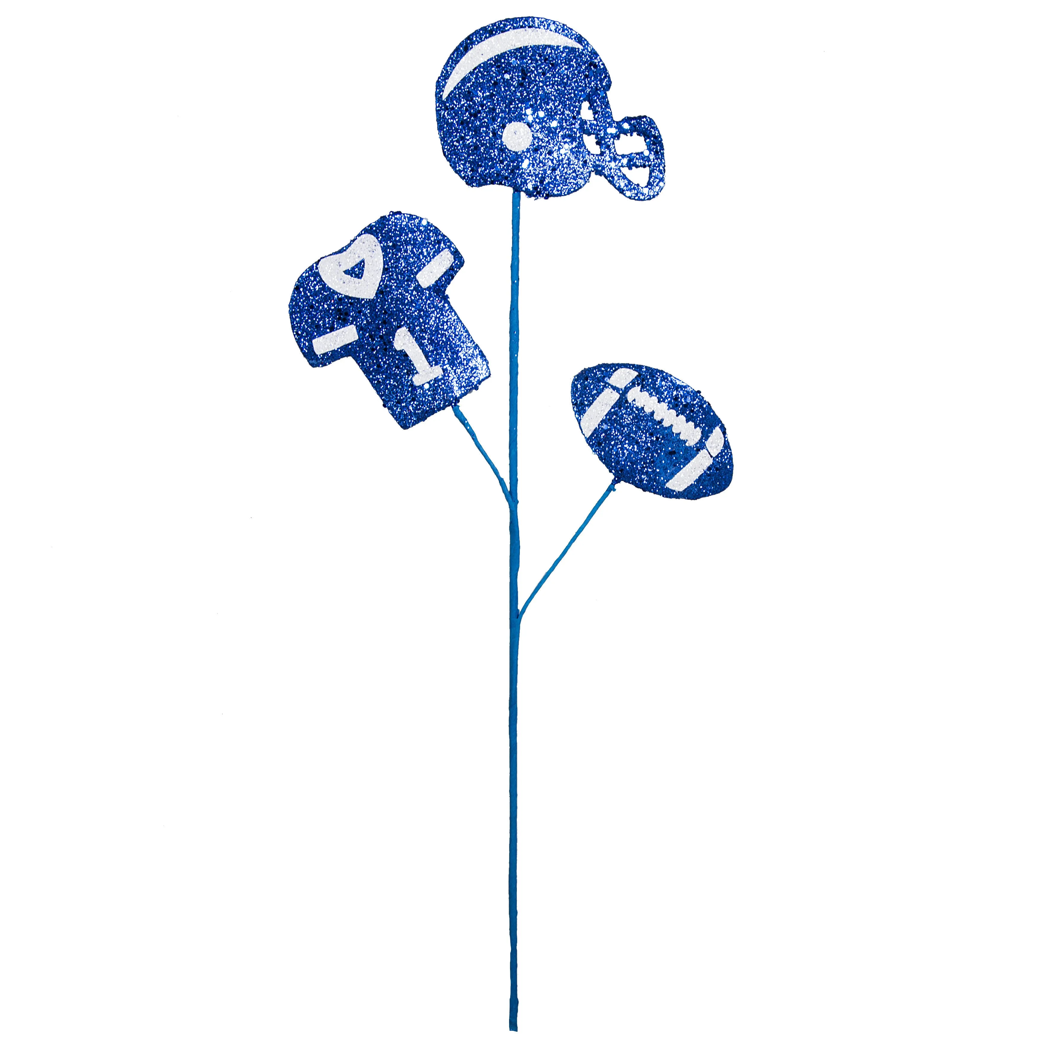 24" Glitter Helmet, Jersey, Football Pick: Blue & White
