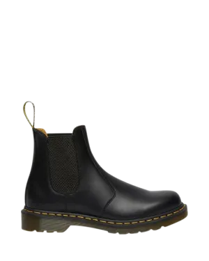 2976 Yellow Stitch Smooth Leather Chelsea Boots - Black Vintage