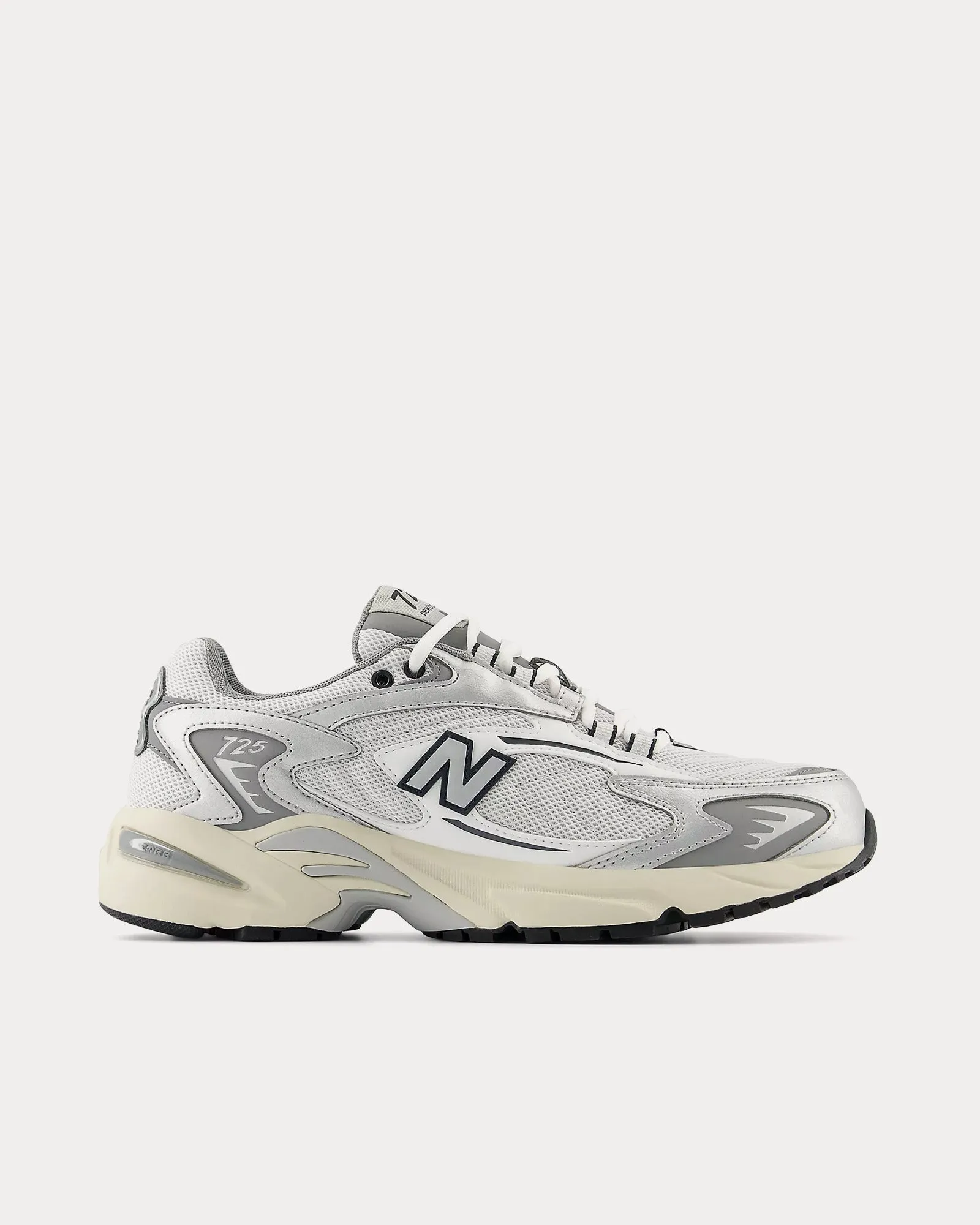 725v1 White / Metallic Silver / Slate Grey Low Top Sneakers
