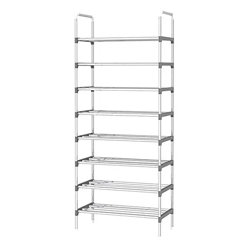 9 Tier Simple Assembled Shoe Rack Iron Shoes Shelf Hallway Standing Furniture Saving Space Shoe Organizer