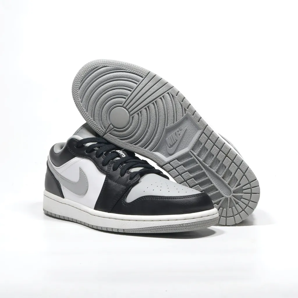 Air Jordan 1 Low-Top Sneakers Leather Black Color For Men