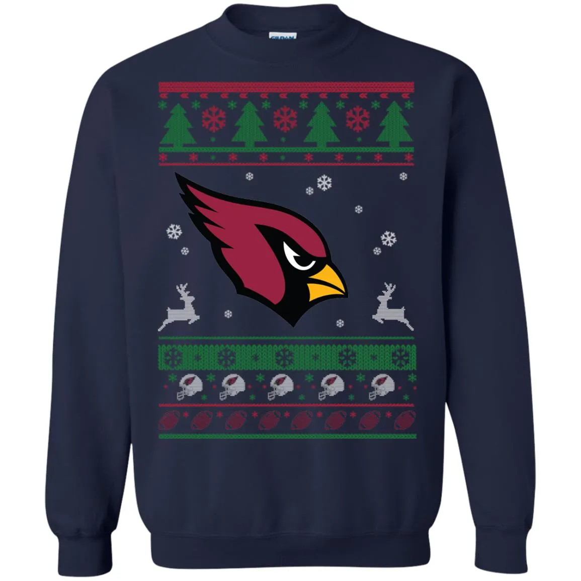 Arizona Cardinals Logo Football Teams Ugly Christmas Sweater Unisex Crewneck Pullover Sweatshirt