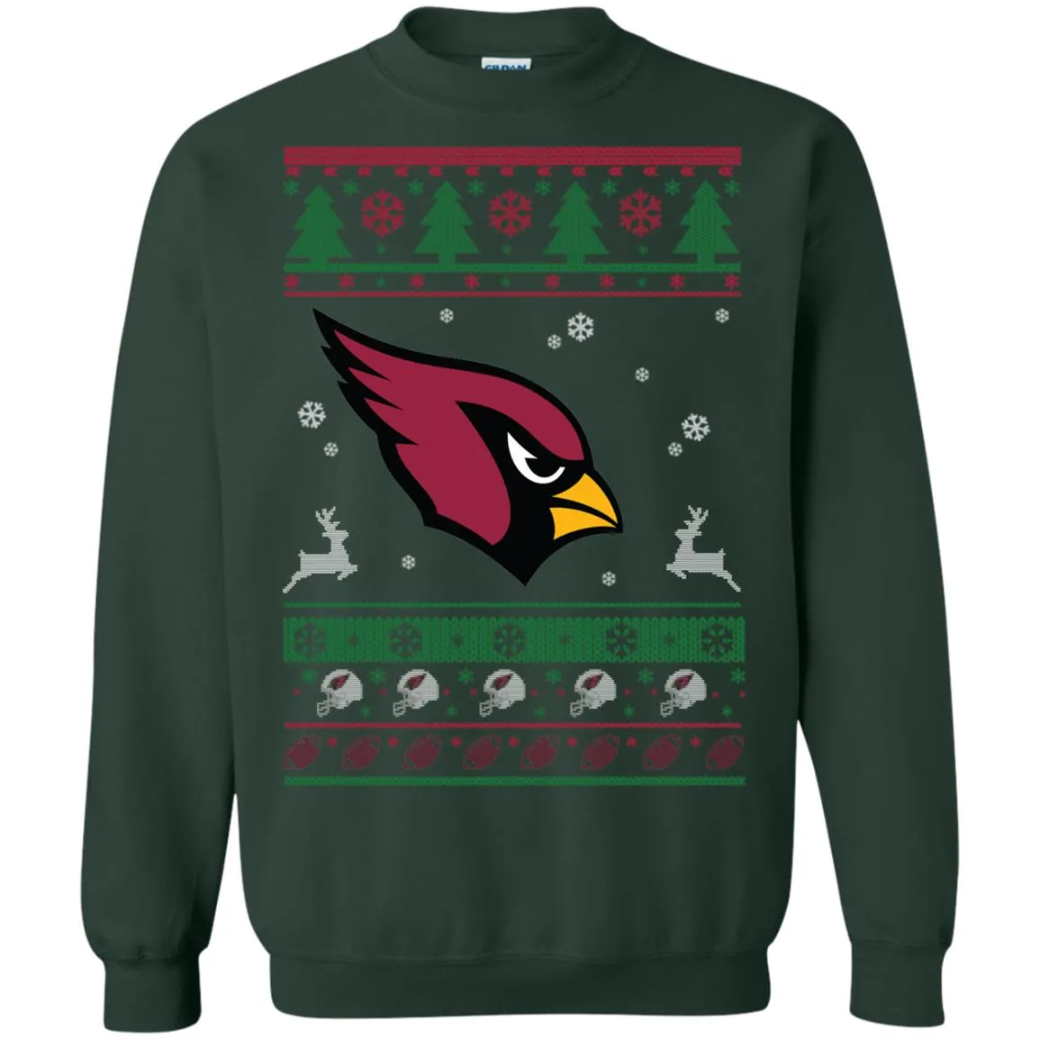 Arizona Cardinals Logo Football Teams Ugly Christmas Sweater Unisex Crewneck Pullover Sweatshirt