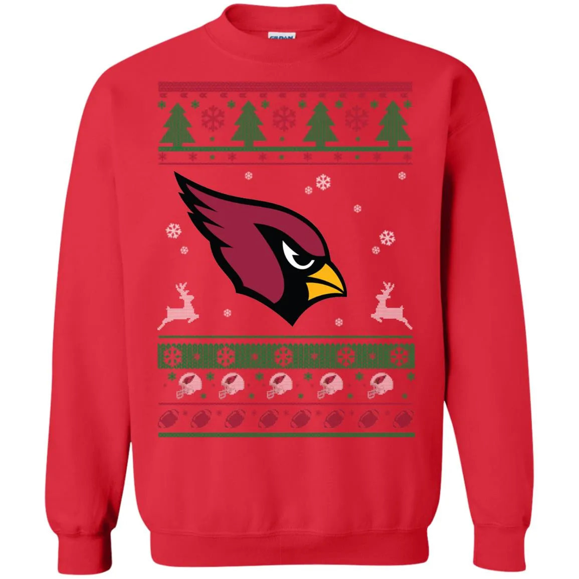 Arizona Cardinals Logo Football Teams Ugly Christmas Sweater Unisex Crewneck Pullover Sweatshirt