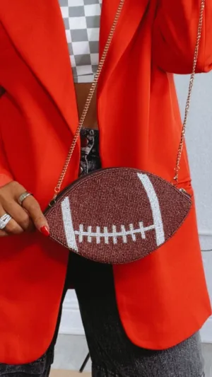 Beaded Football Clutch