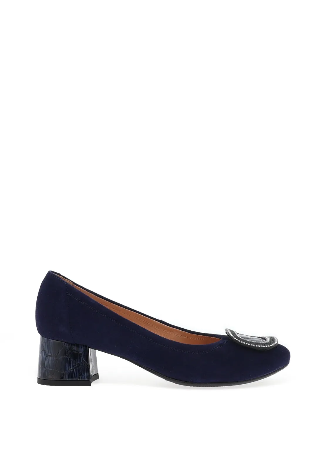 Bioeco by Arka Suede Low Block Heel Shoes, Navy