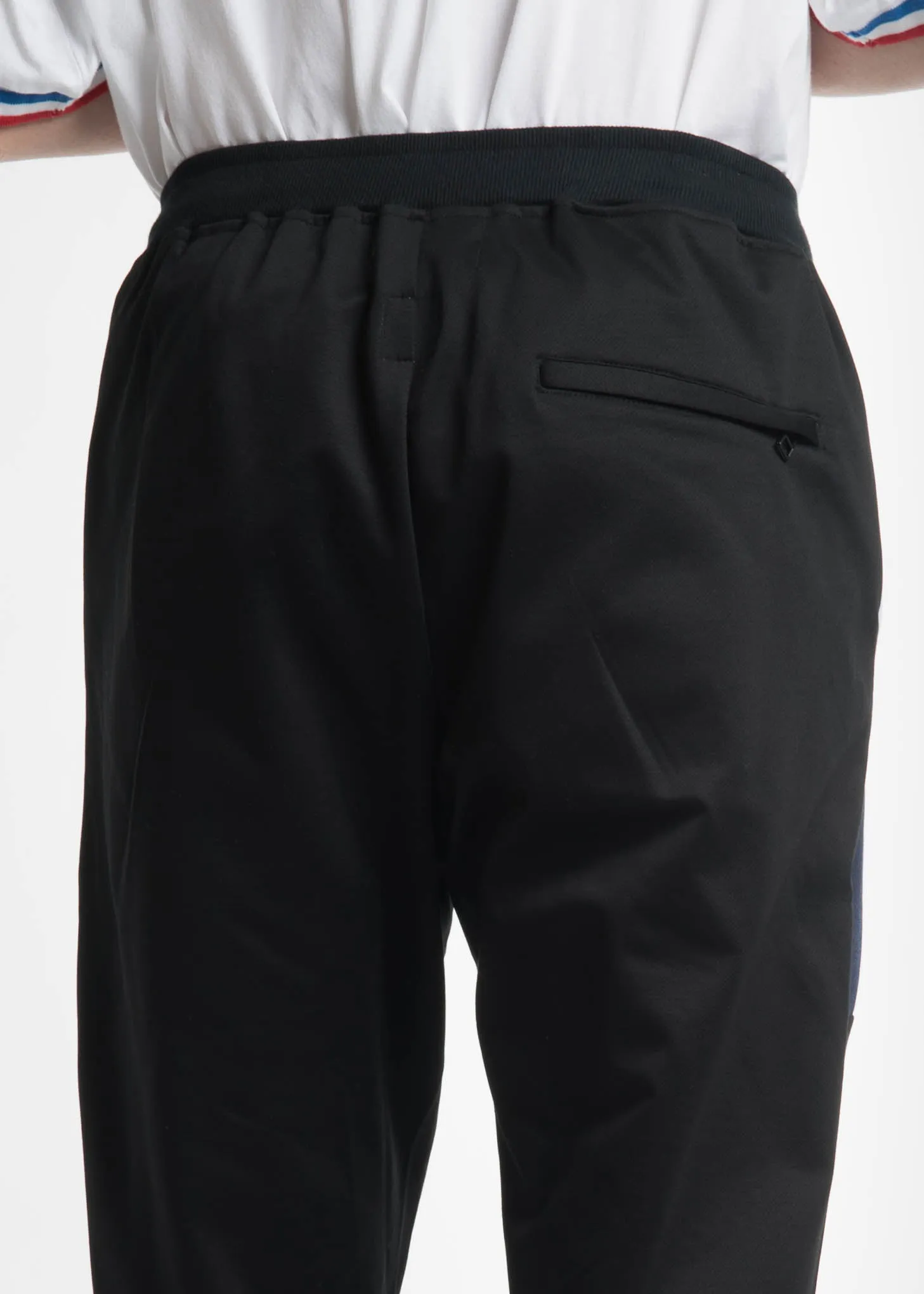 Black Rib Football Track Pants