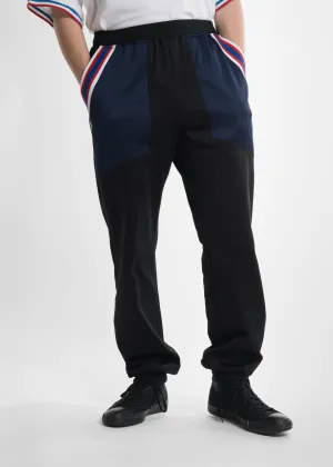Black Rib Football Track Pants