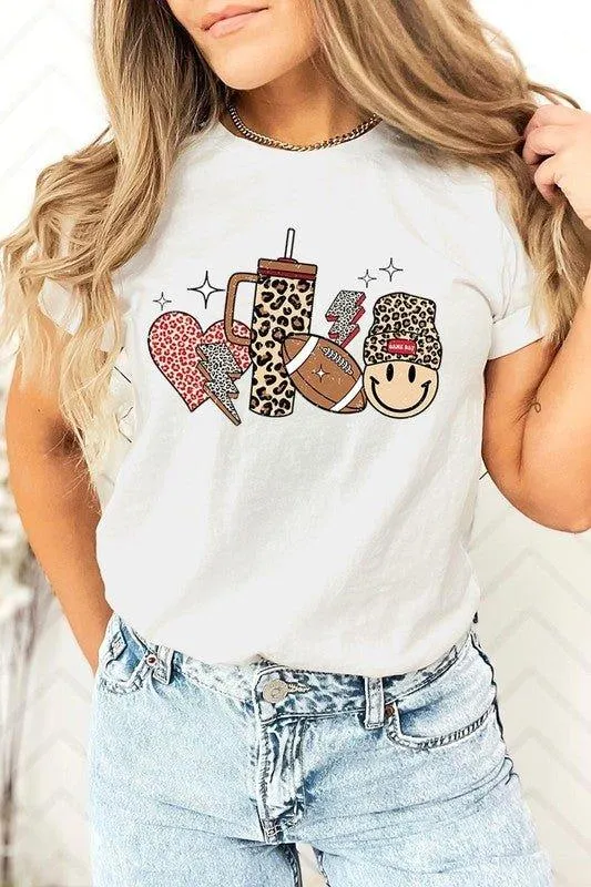 Boujee Cute Football Icons Graphic Tee