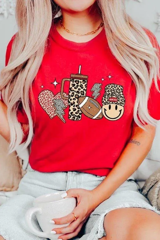 Boujee Cute Football Icons Graphic Tee