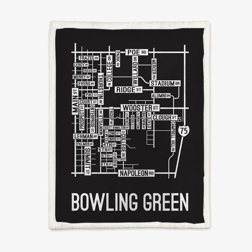 Bowling Green, Ohio Street Map Blanket Freshmen/Graduates Memorial Gifts
