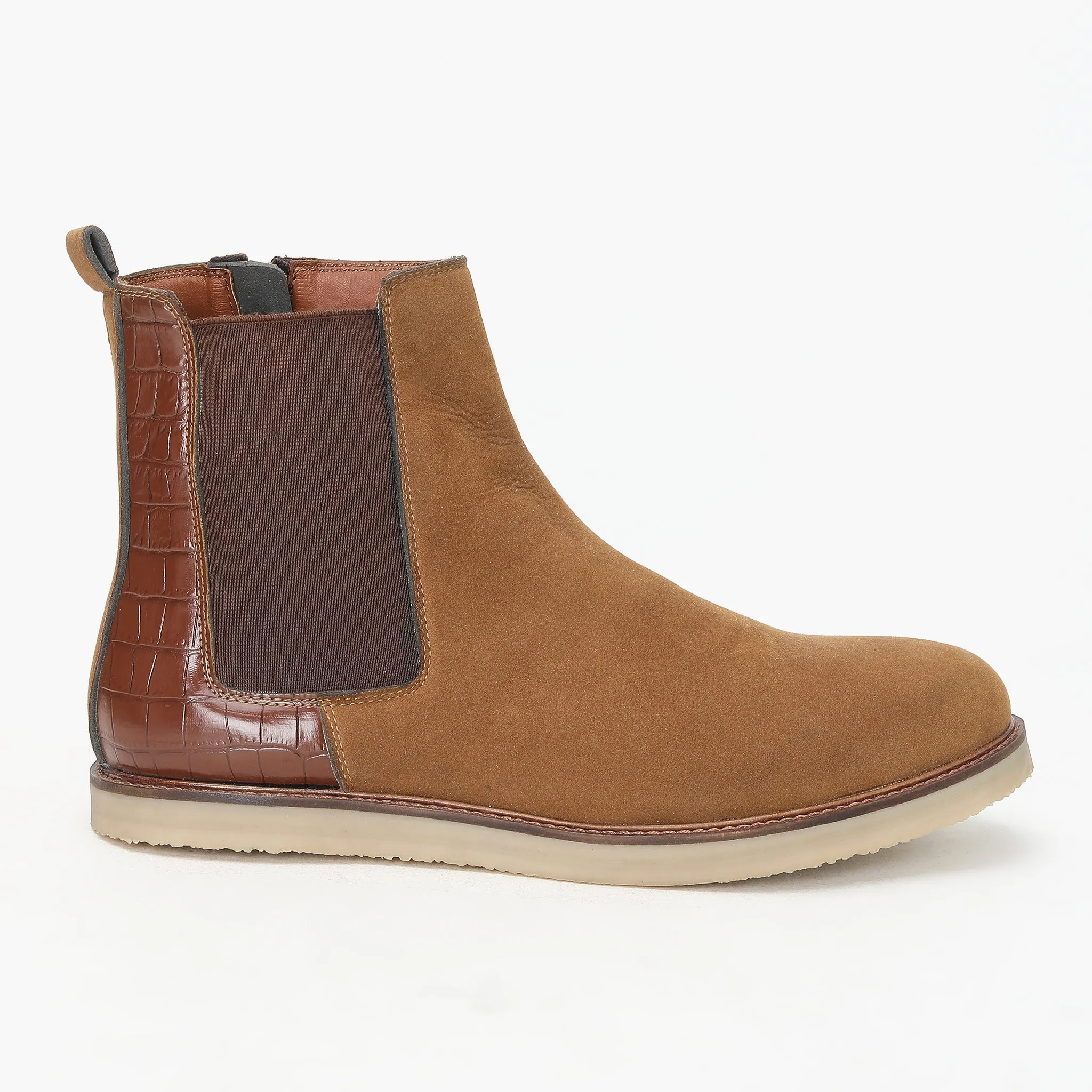 CHELSEA BOOTS WITH CROCO DETAIL