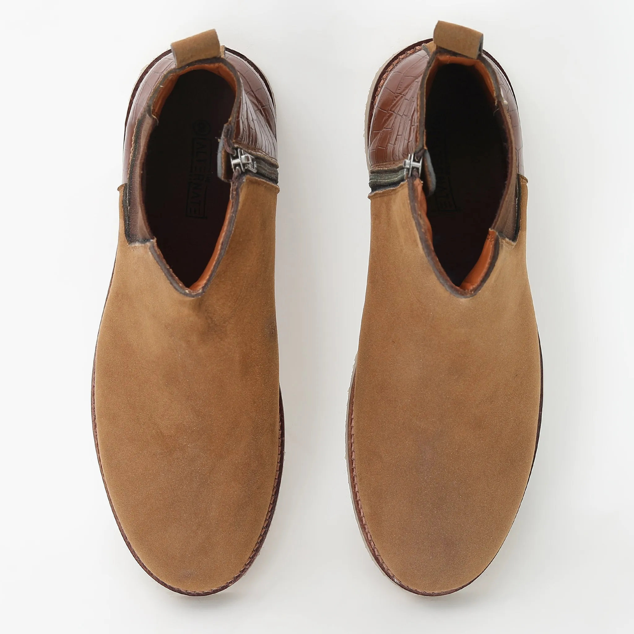 CHELSEA BOOTS WITH CROCO DETAIL