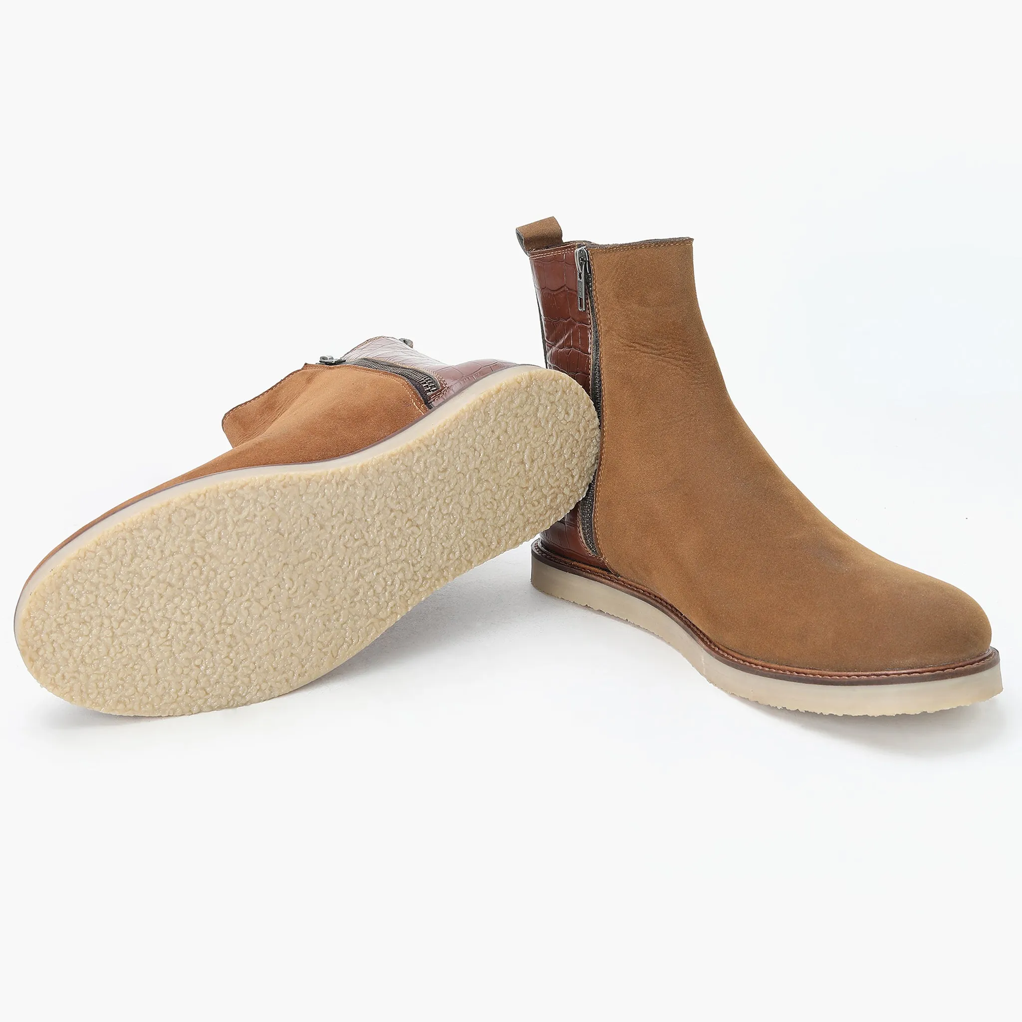 CHELSEA BOOTS WITH CROCO DETAIL