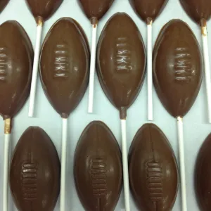 Chocolate football suckers