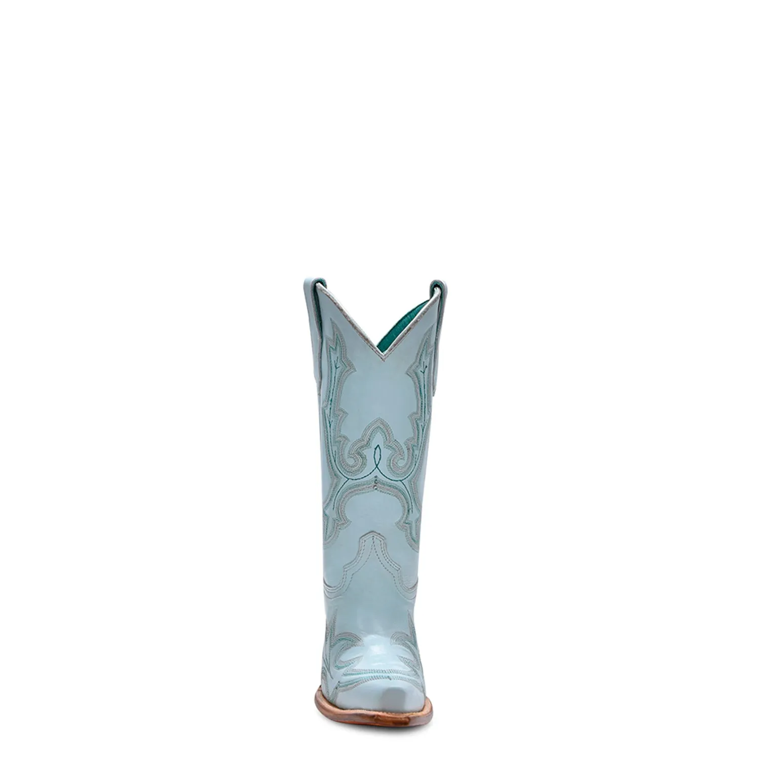 Corral Youth Girls Teen Embroidery Snip Toe Baby Blue Cowhide 11in Cowboy Boots
