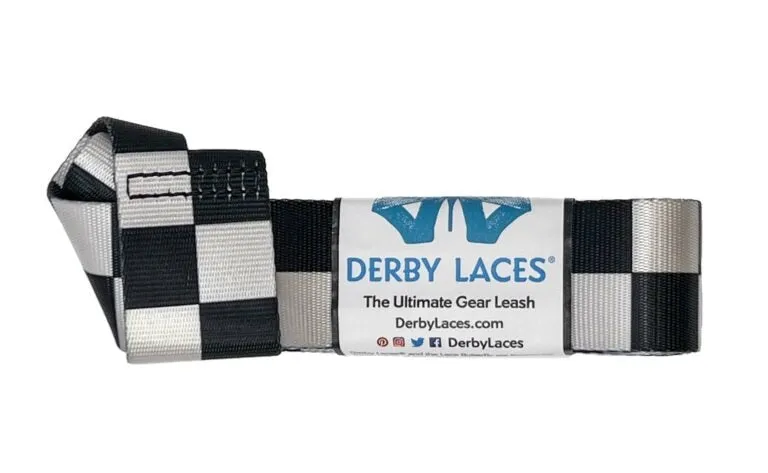 Derby Laces Skate Gear Leash 54 inch (137 cm) Checkered Black and White