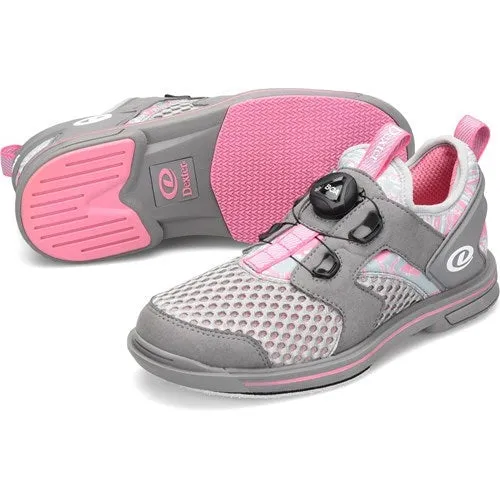Dexter Womens DexLite Pro BOA Right Hand Bowling Shoes Grey/Pink