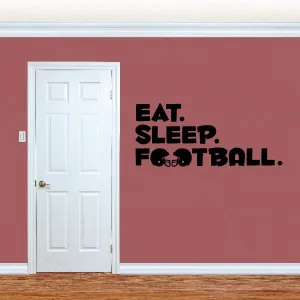 Eat Sleep Football Wall Decal - Vinyl Decal - Car Decal - Vd004