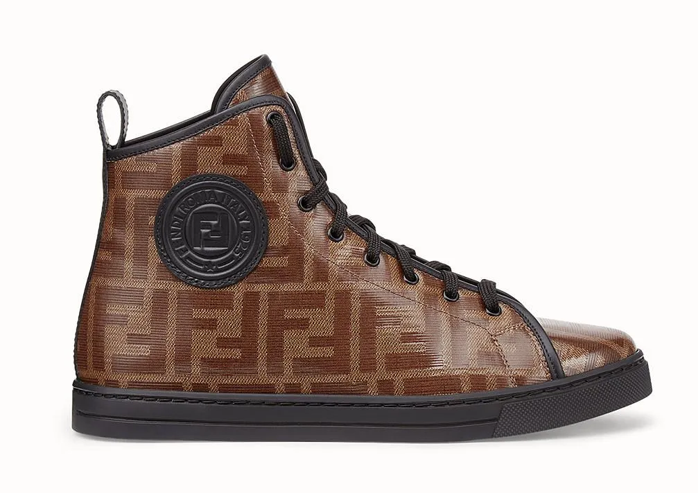 FF Logo Fabric High-Top Sneakers
