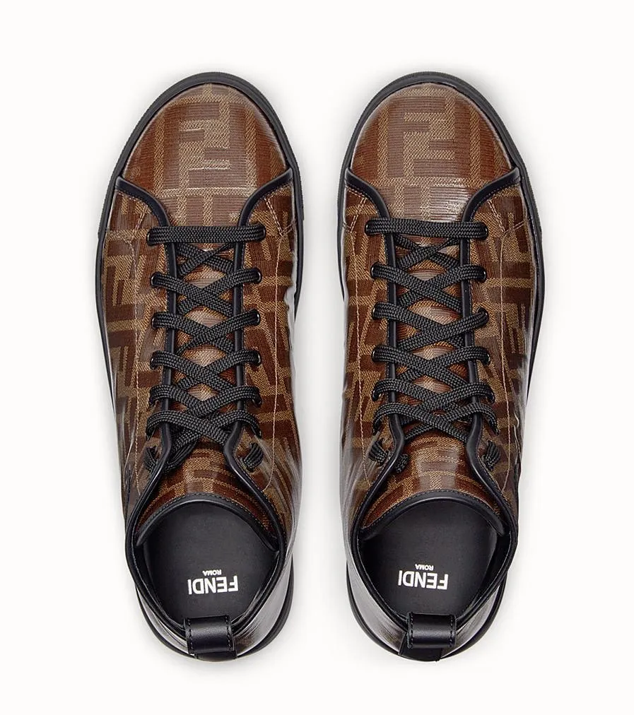 FF Logo Fabric High-Top Sneakers