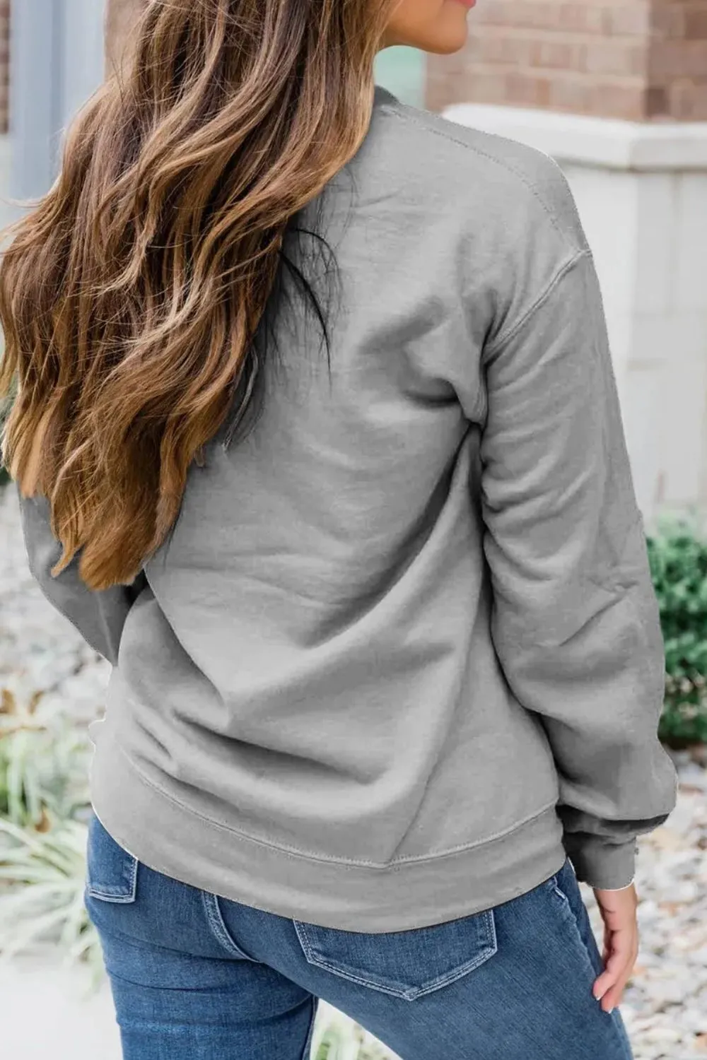 Football & Bows Coquette Neck Long Sleeve Women's Graphic Sweatshirt