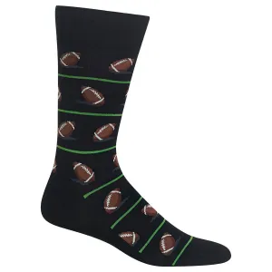Football Cotton Dress Crew Socks by Hot Sox - Large