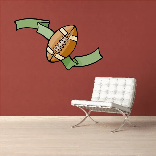 Football Crest Shield Wall Decal - Vinyl Sticker - Car Sticker - Die Cut Sticker - CDSCOLOR075