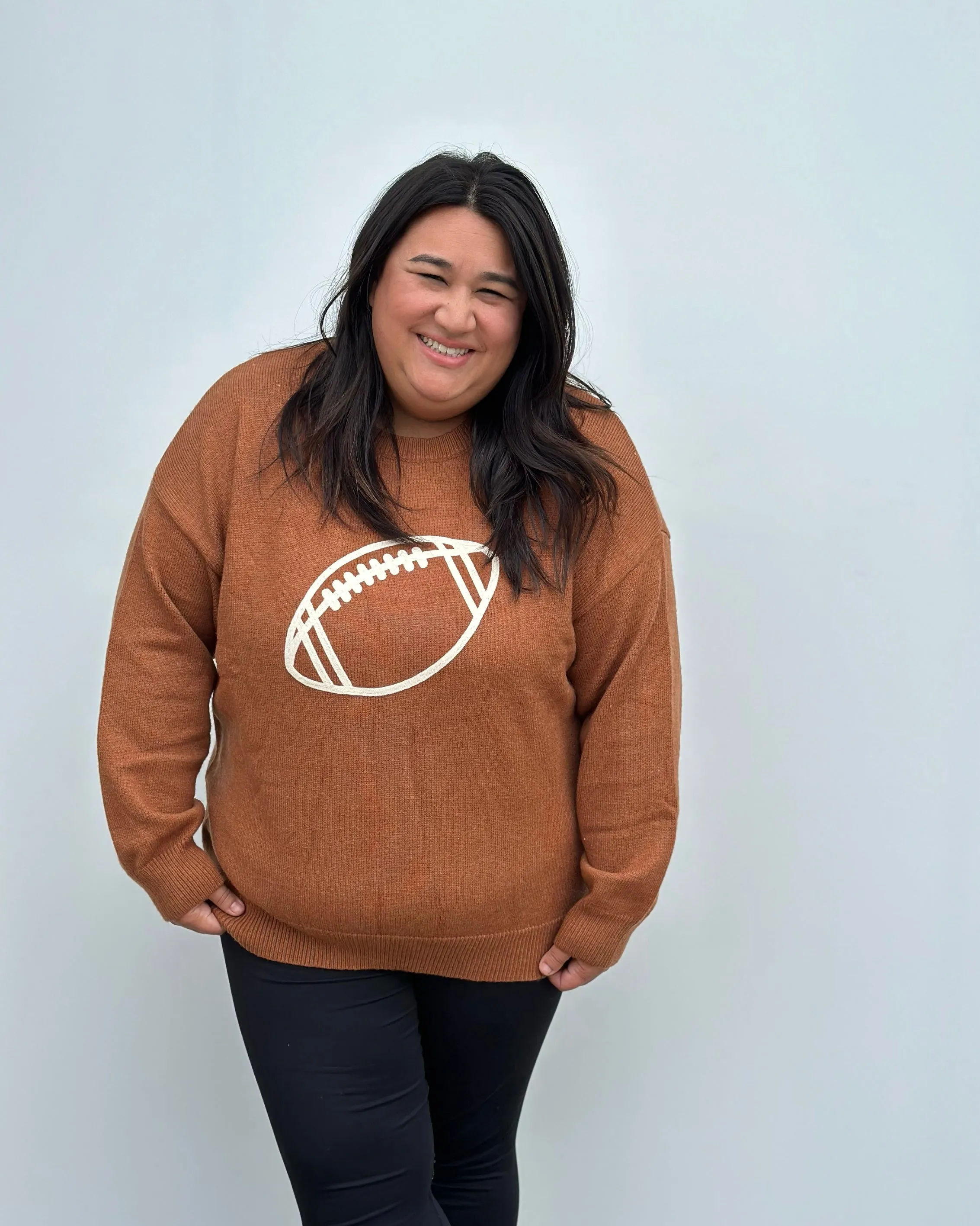 Football Embroidery Sweater