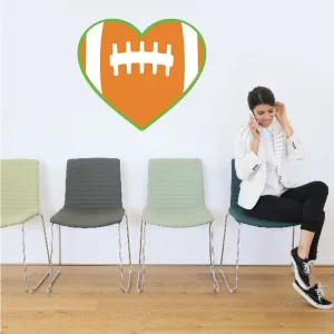 Football Heart Sticker