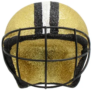 Football Helmet Ornament: Black & Gold (4")