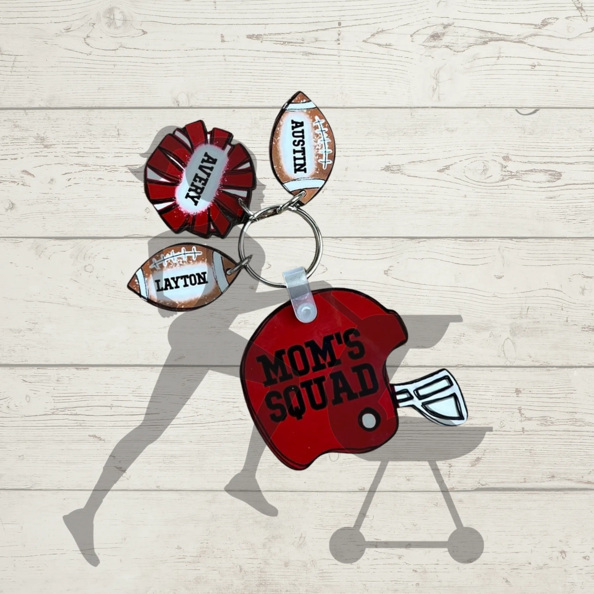 Football Helmet/Cheer Cone Keychains with Charms