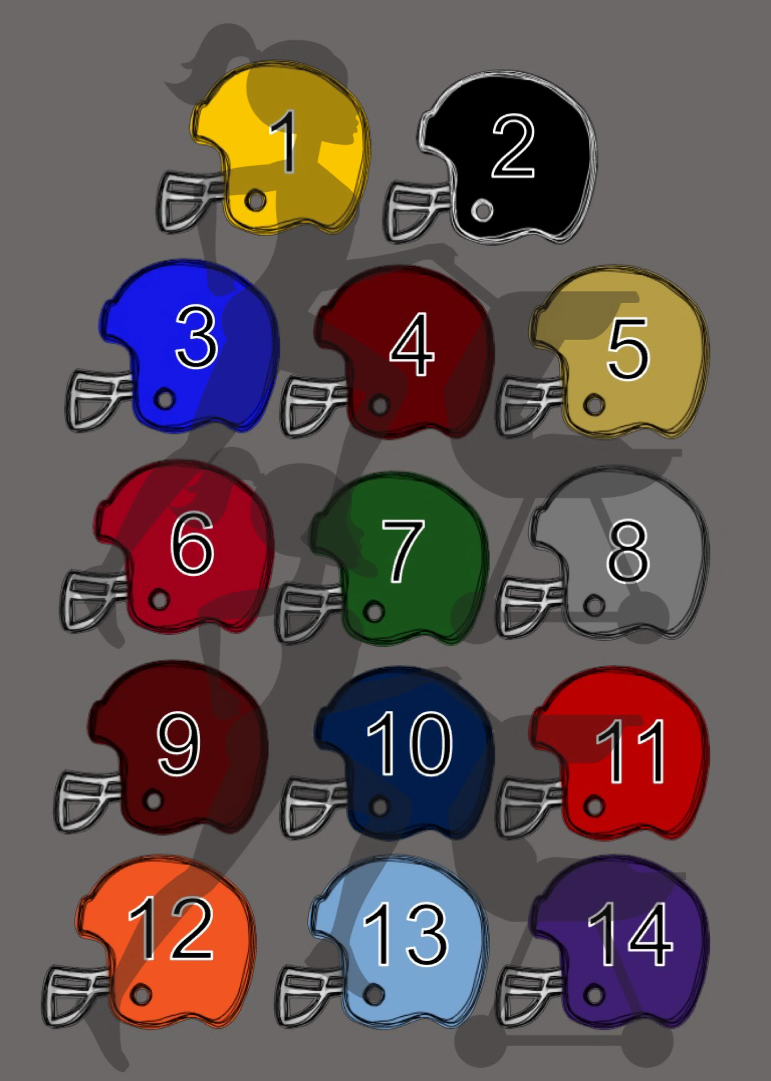 Football Helmet/Cheer Cone Keychains with Charms