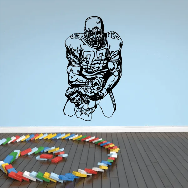 Football Player Wall Decal - Vinyl Decal - Car Decal - CDS107
