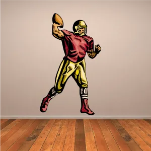 Football Player Wall Decal - Vinyl Sticker - Car Sticker - Die Cut Sticker - CDSCOLOR150