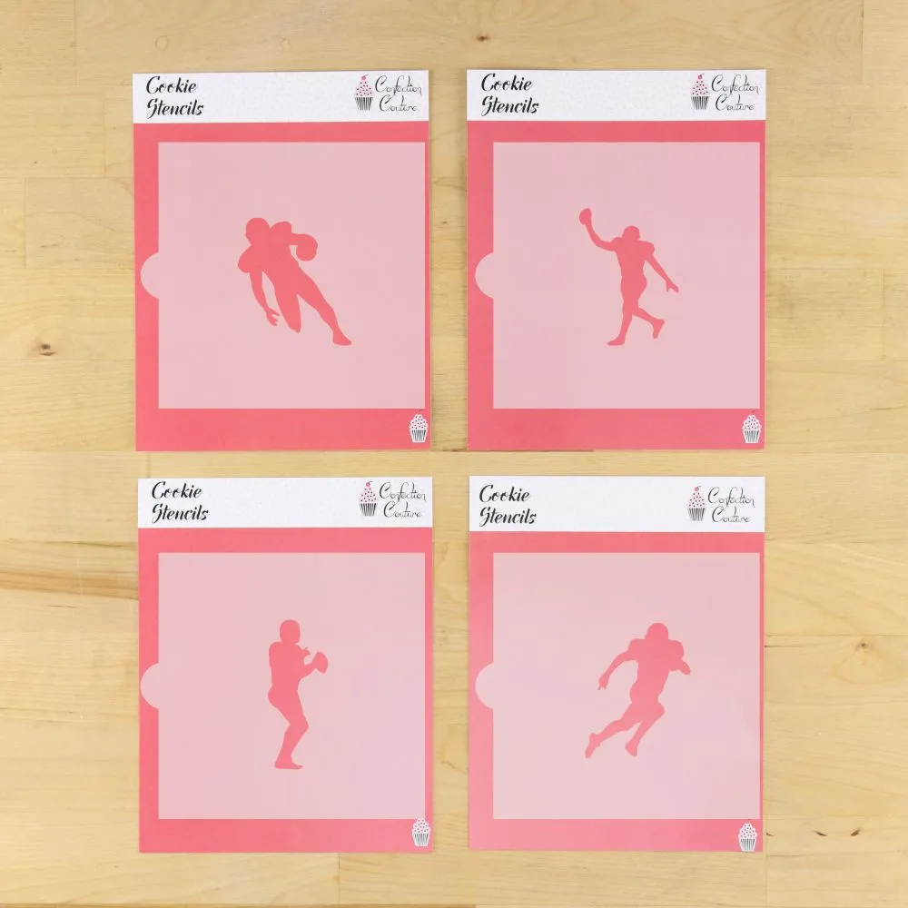 Football Players Cookie Stencils