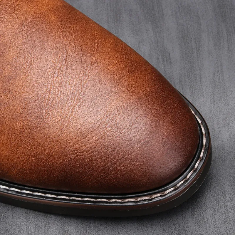 Formark - Klassieke Chelsea Boots Heren van Leer met Elastische Zijkanten