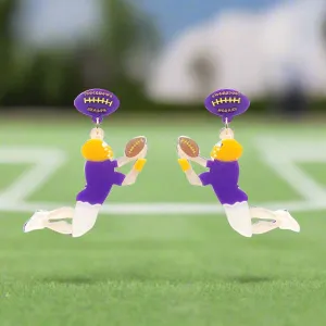 Game Day Touchdown Glitter Resin Drop Earrings