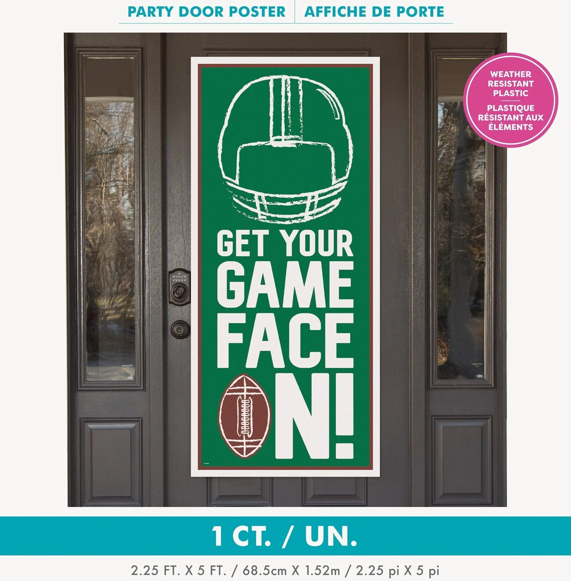 Game Face Football Door Poster