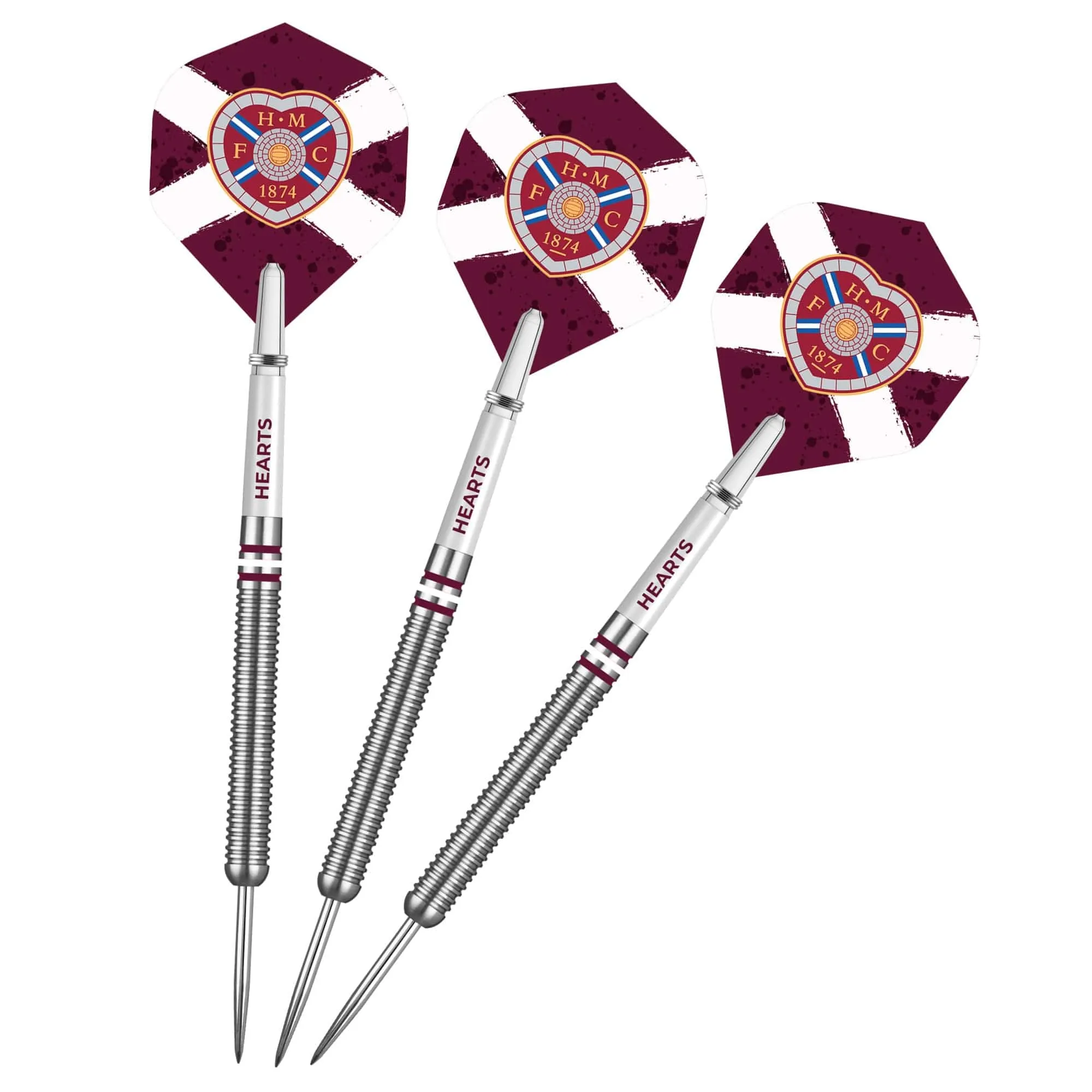 Heart of Midlothian FC - Official Licensed - Hearts - Steel Tip Darts - Tungsten - 24g