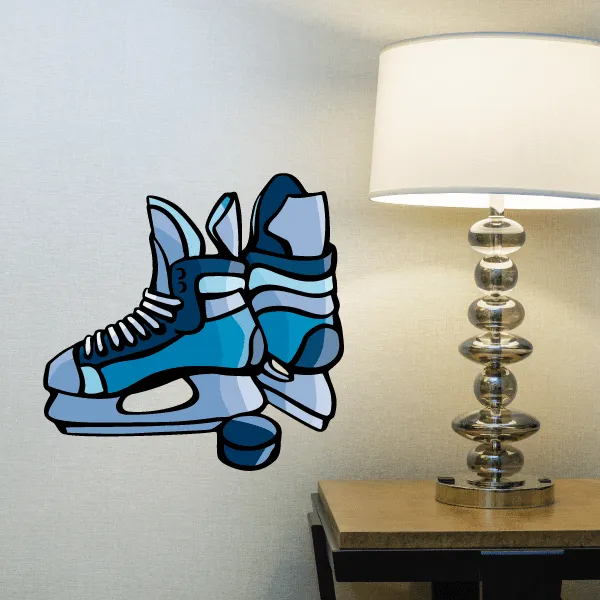 Hockey Skates Player Wall Decal - Vinyl Sticker - Car Sticker - Die Cut Sticker - CDSCOLOR105