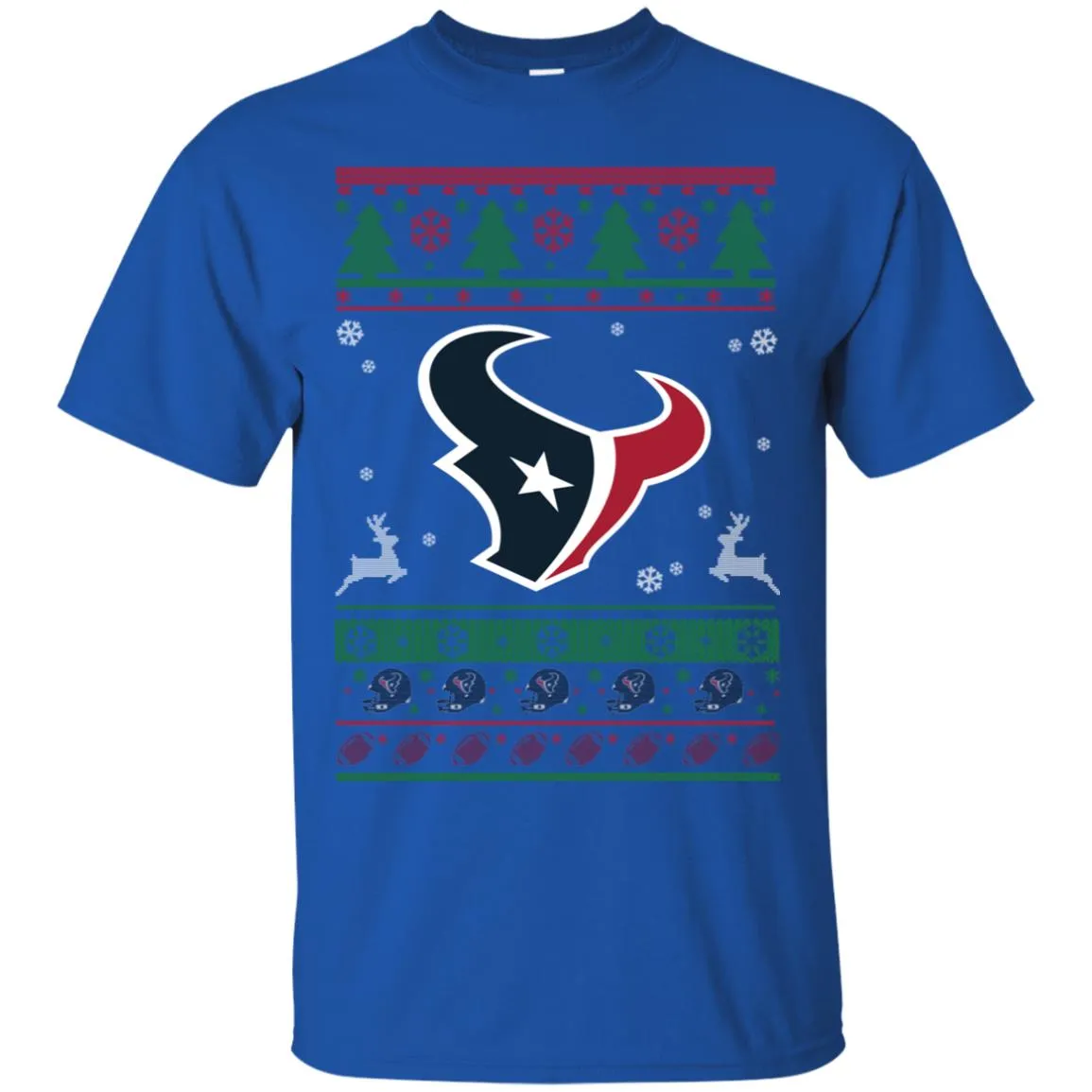 Houston Texans Logo Football Teams Ugly Christmas Sweater Men T-Shirt