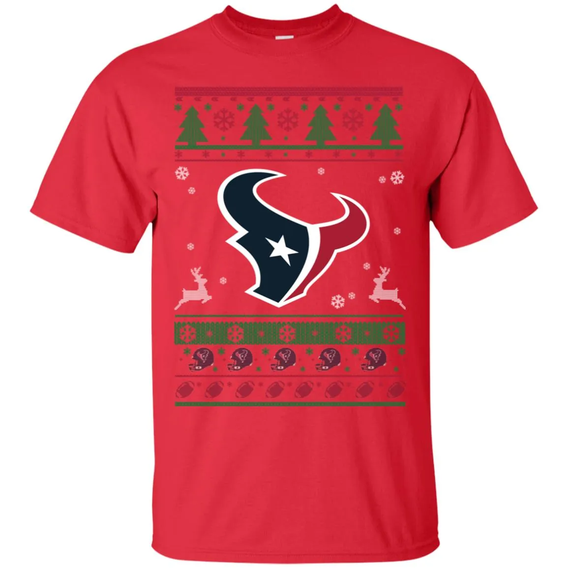 Houston Texans Logo Football Teams Ugly Christmas Sweater Men T-Shirt