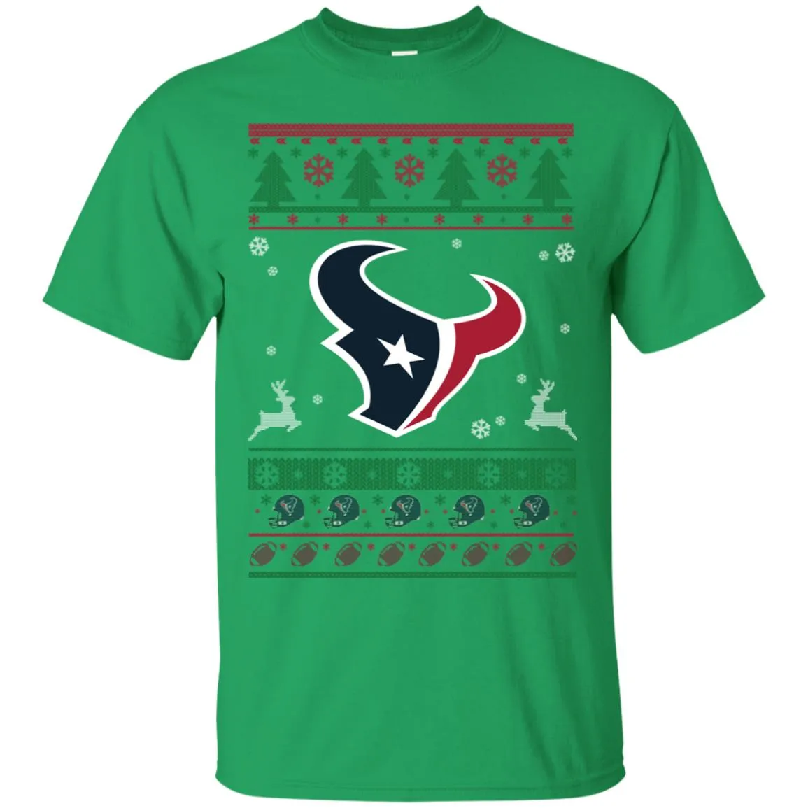 Houston Texans Logo Football Teams Ugly Christmas Sweater Men T-Shirt