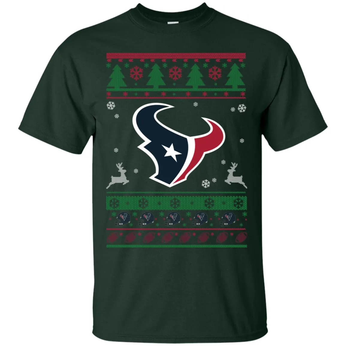 Houston Texans Logo Football Teams Ugly Christmas Sweater Men T-Shirt