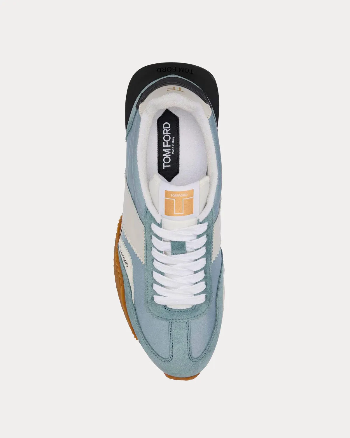 James Suede & Technical Fabric Pale Blue / White Low Top Sneakers