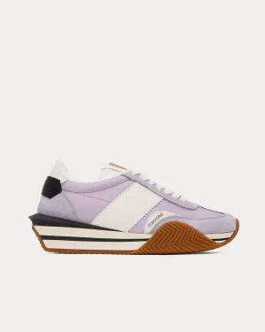 James Suede & Technical Fabric Purple / White Low Top Sneakers